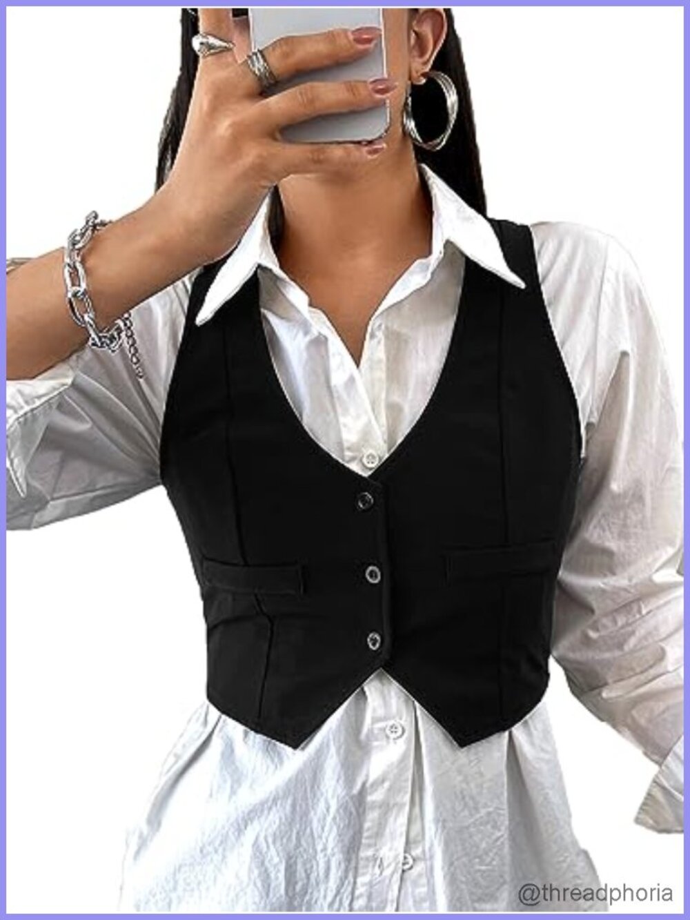 SweatyRocks Women's Crop Waistcoat Vest Top Button Front V Neck Sleeveless